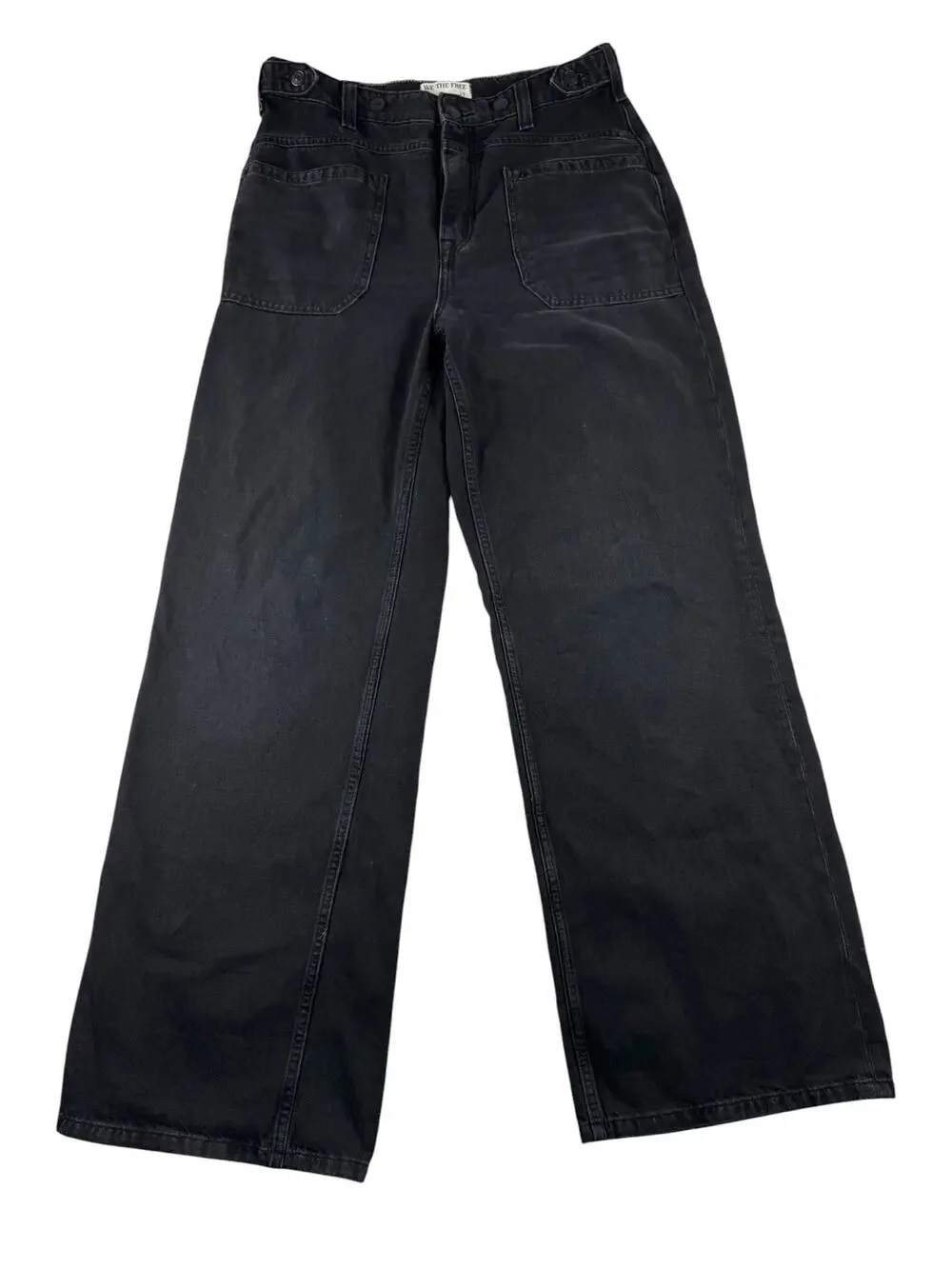 We The Free Palmer Cuffed Jeans 29 Chalkboard Black Wide Leg Relaxed Slouchy